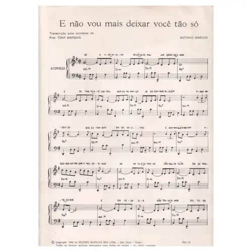 E Não Vou Mais Deixar Você Tão Só