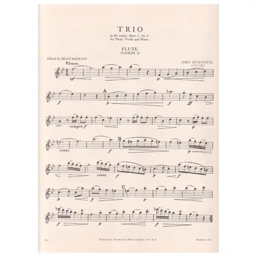 Trio In Eb Major - Op.1 N.4 for flute violin and piano