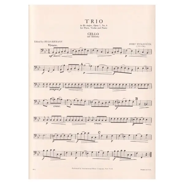 Trio In Eb Major - Op.1 N.4 for flute violin and piano