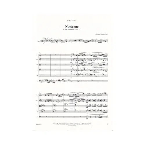 Nocturne For Tuba And Orchestra - Score