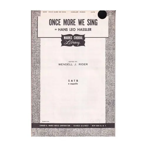 Once More We Sing