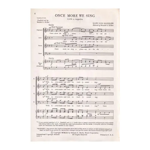 Once More We Sing