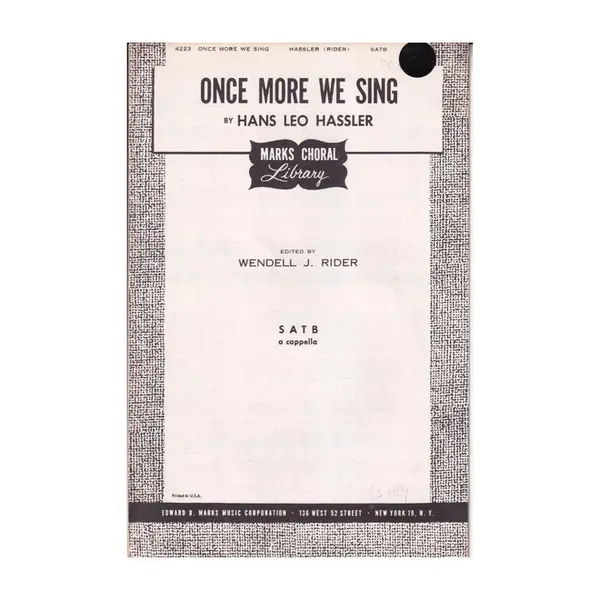 Once More We Sing