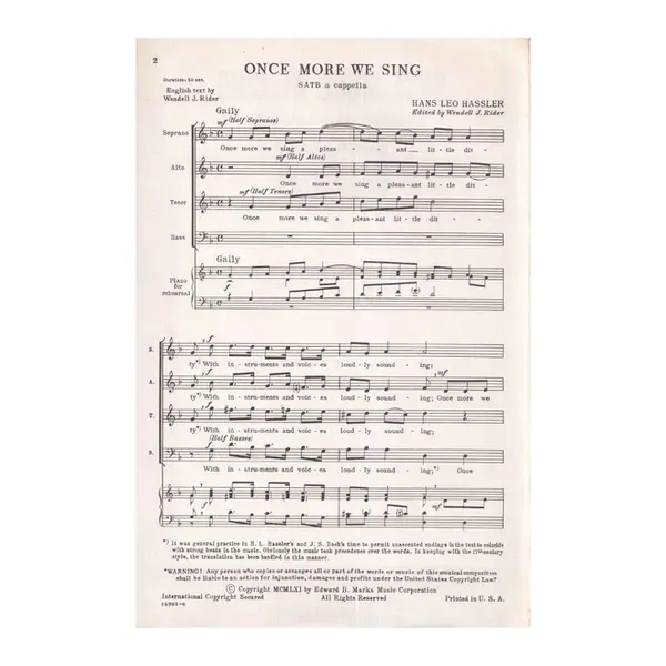 Once More We Sing