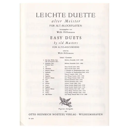 Leichte Duette fur alt blockfloten