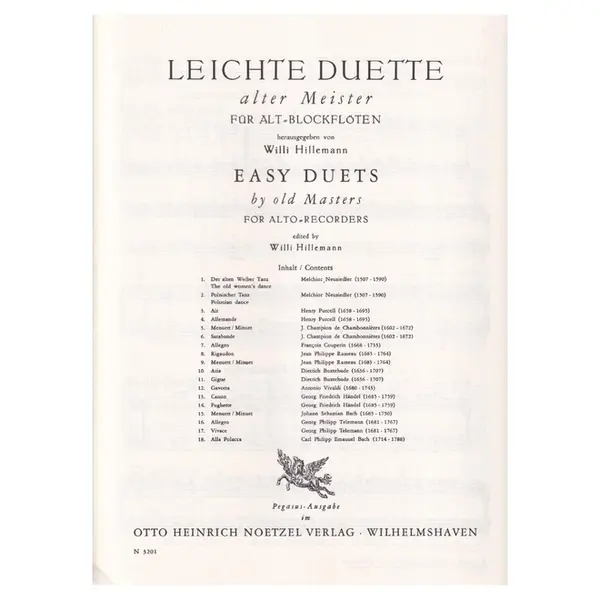 Leichte Duette fur alt blockfloten