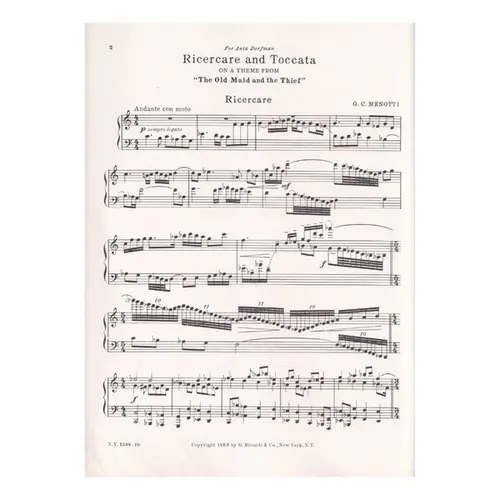 Ricercare and Toccata