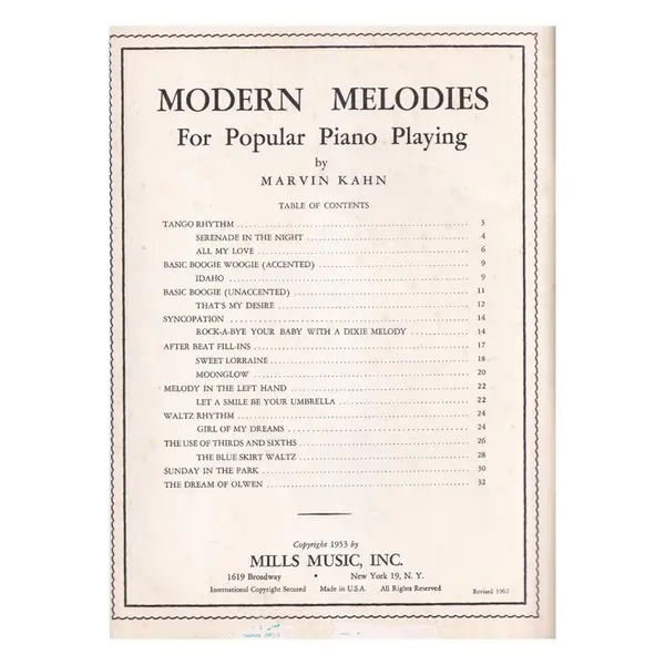 Modern Melodies for Popular Piano Playing