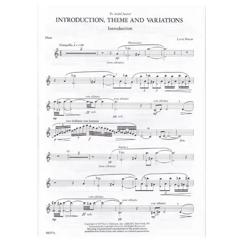 Introduction, Theme And Variations