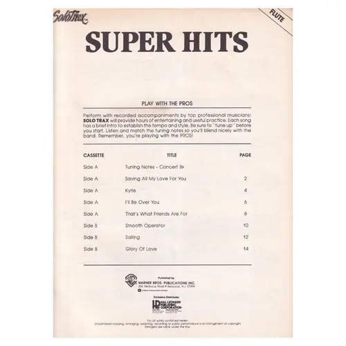 Super Hits For Flute