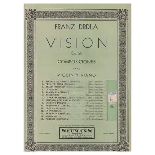 Vision op. 28 para violin y piano