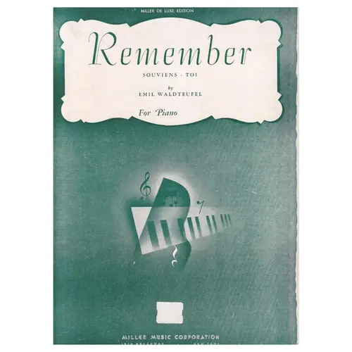 Remember - Souviens for piano