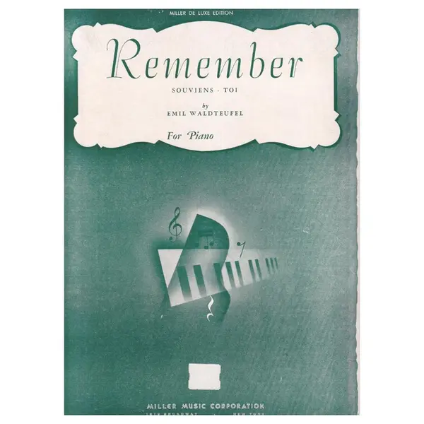 Remember - Souviens for piano