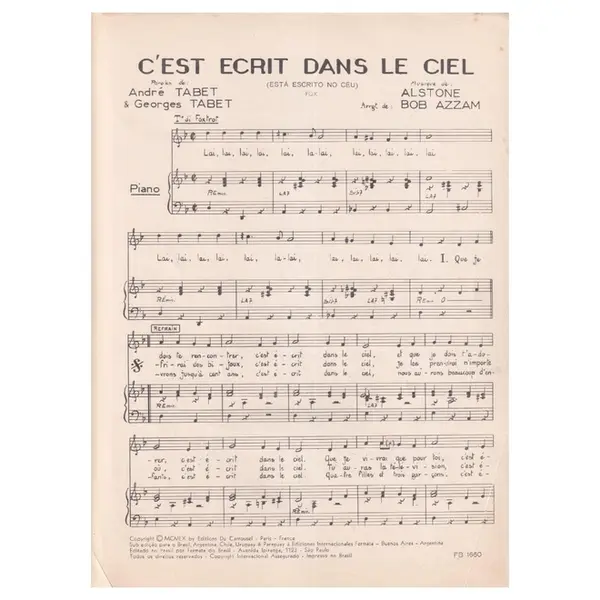 C'est Ecrit Dans Le Ciel(Está Escrito no Céu)