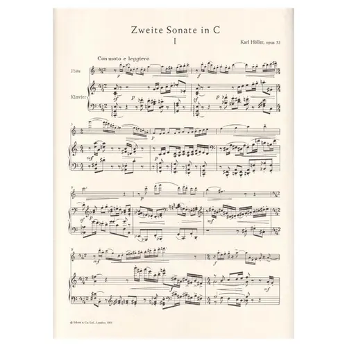 Zweite Sonate In C Fur Flote und klavier - Op.53