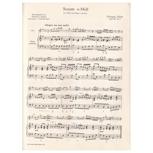Sonate E Moll Fur Flote  em mi menor op.III n. 3