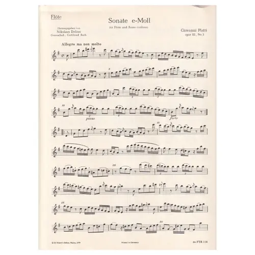 Sonate E Moll Fur Flote  em mi menor op.III n. 3
