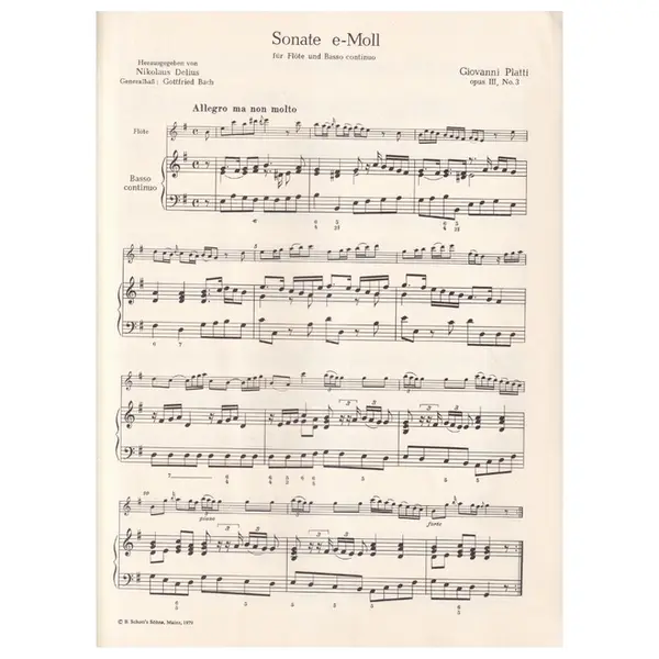 Sonate E Moll Fur Flote  em mi menor op.III n. 3