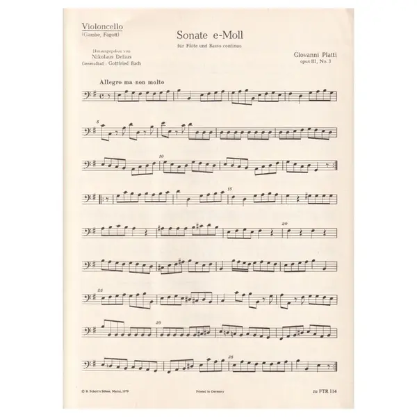 Sonate E Moll Fur Flote  em mi menor op.III n. 3
