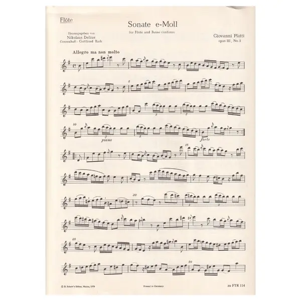 Sonate E Moll Fur Flote  em mi menor op.III n. 3
