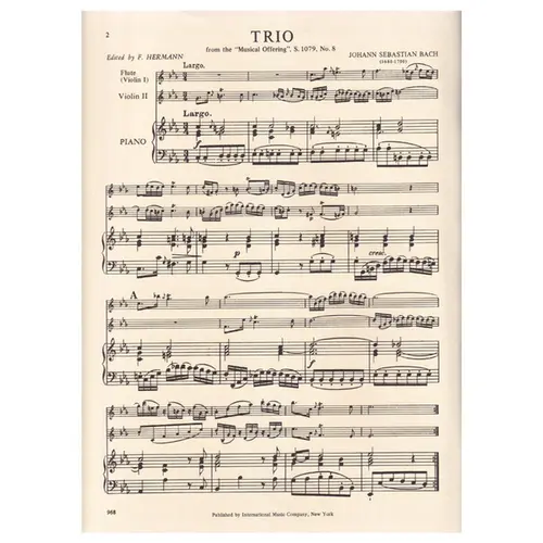 Trio In C Minor -S.1079 from the Musical Offering