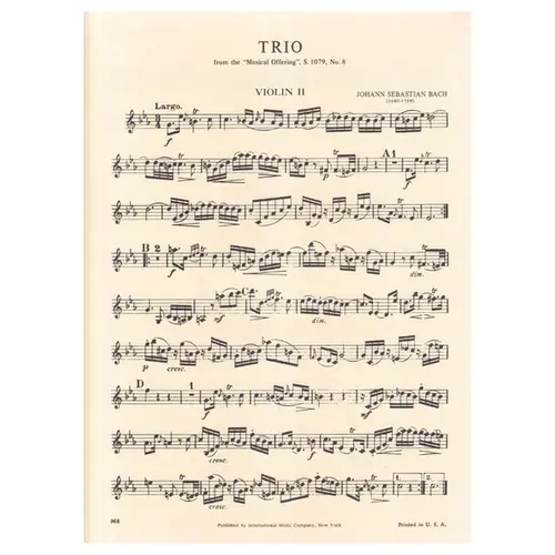 Trio In C Minor -S.1079 from the Musical Offering