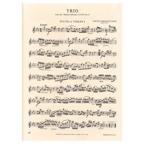 Trio In C Minor -S.1079 from the Musical Offering