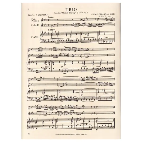 Trio In C Minor -S.1079 from the Musical Offering