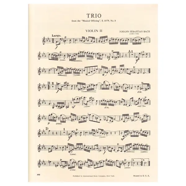 Trio In C Minor -S.1079 from the Musical Offering