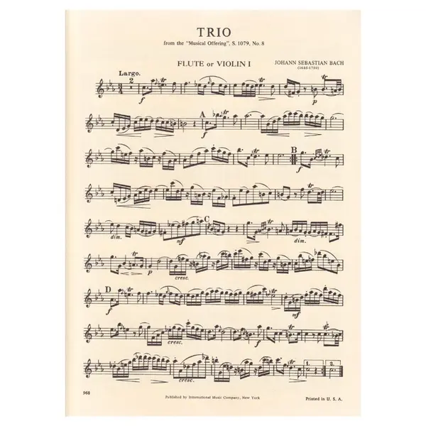Trio In C Minor -S.1079 from the Musical Offering
