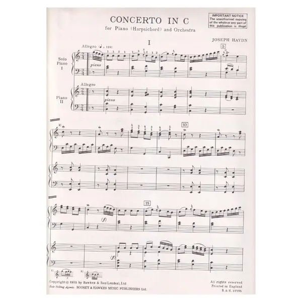 Piano Concerto In C for piano (harpsichord) and orchestra