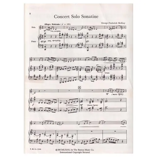 Concert Solo Sonatine for bassoon ou cello e piano