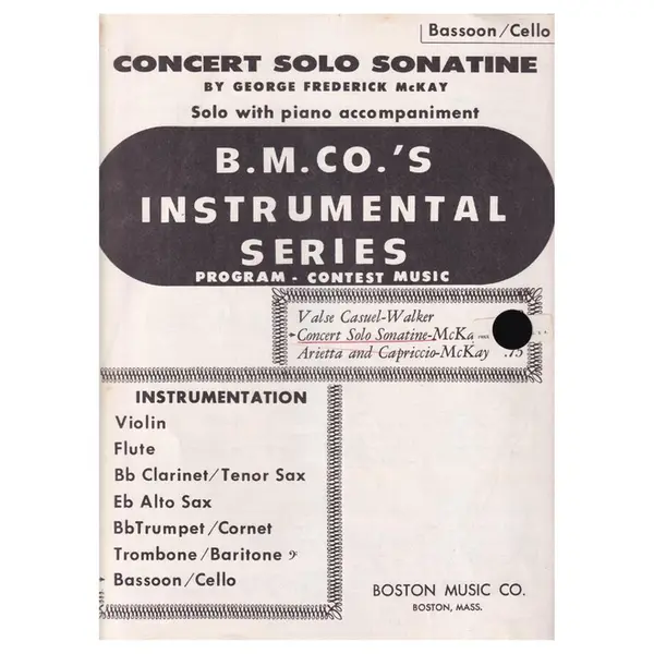 Concert Solo Sonatine for bassoon ou cello e piano