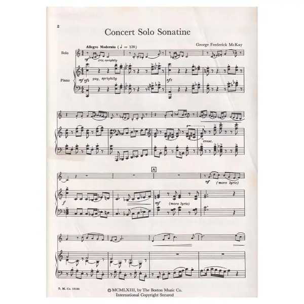 Concert Solo Sonatine for bassoon ou cello e piano