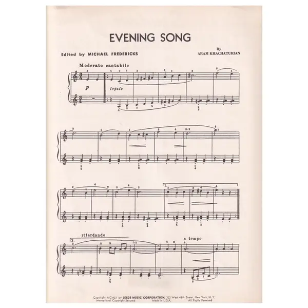Evening Song - piano