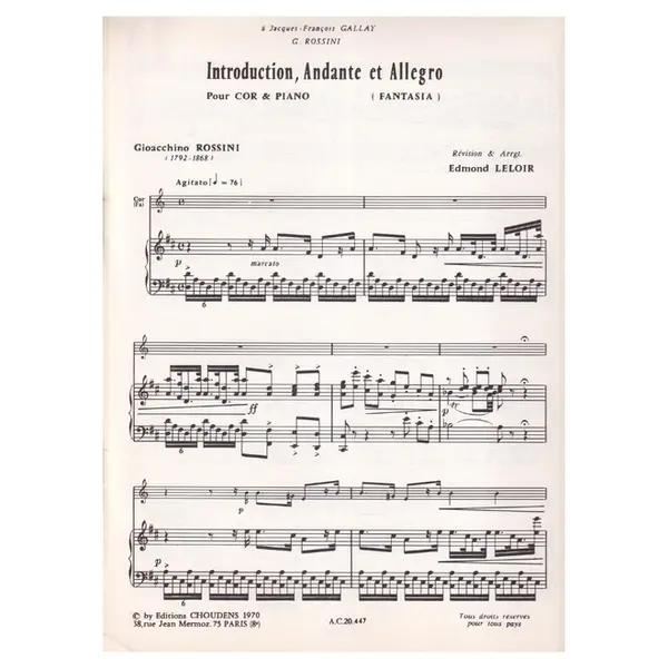 Introductions Andante Allegro pour cor et piano