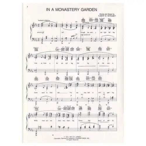 In a Monastery Garden para canto e piano