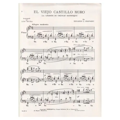 El Viejo Castillo Moro  for piano solo