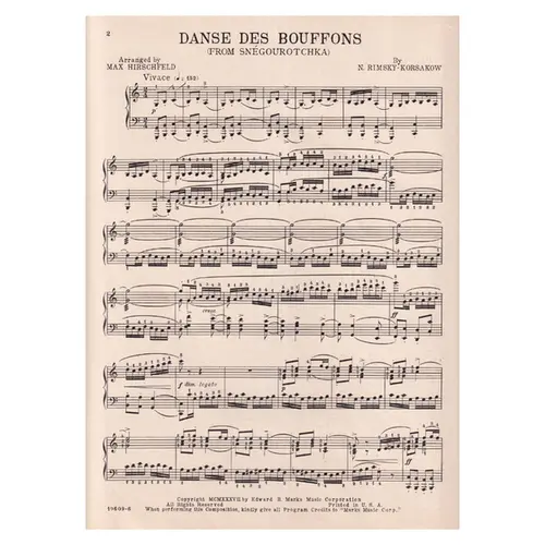 Danse des Bouffons for piano