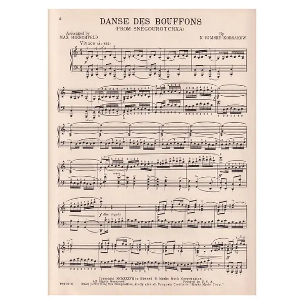Danse des Bouffons for piano