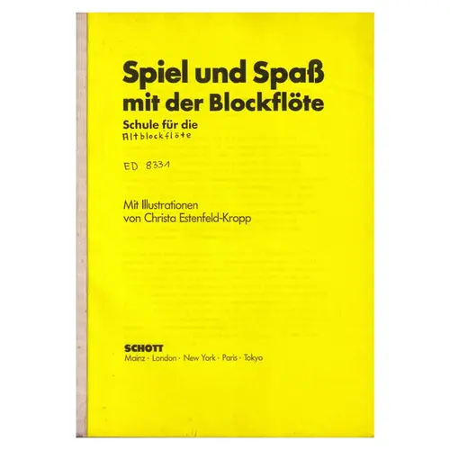 Spiel Und Spass Mit Blockflote (2 Volumes Inseparaveis)