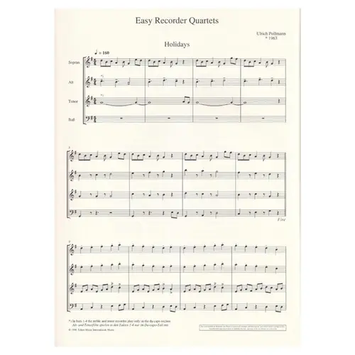 Swinging Holidays - Vol.3  Easy Recorder Quartets