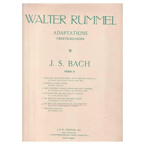 Die Welt ist nur ein Rauch und Schatten -  piano
