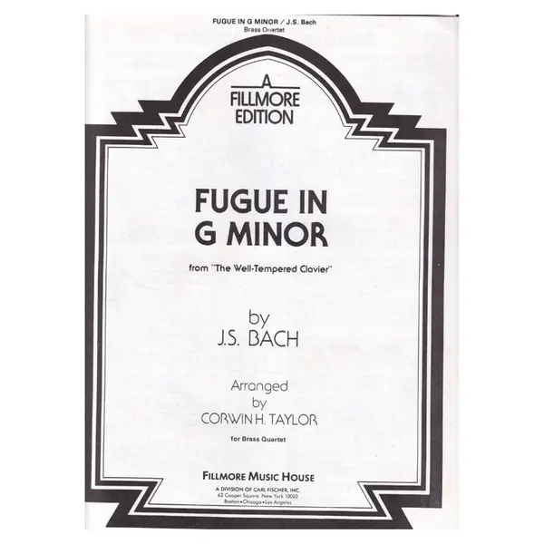 Fugue In G Minor for brass quartet