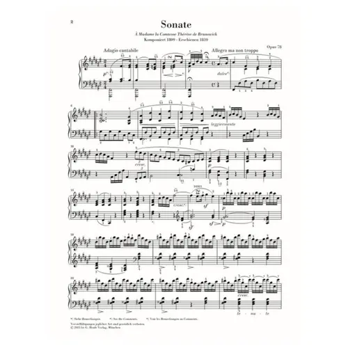 Piano Sonata no. 24 F sharp major op. 78