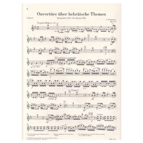 Overture on Hebrew Themes op. 34