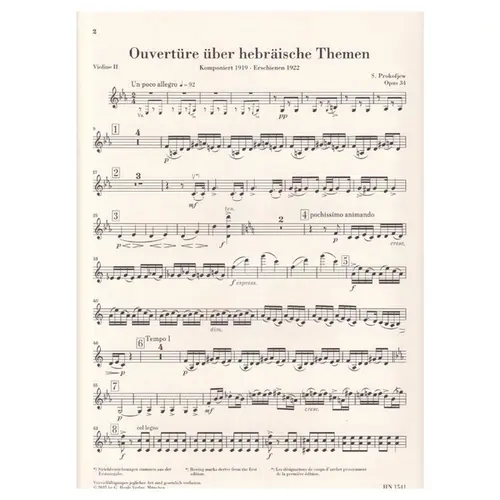 Overture on Hebrew Themes op. 34