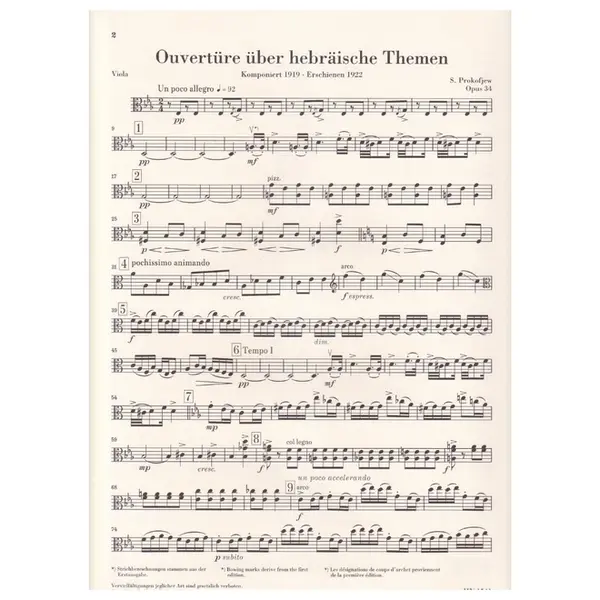 Overture on Hebrew Themes op. 34