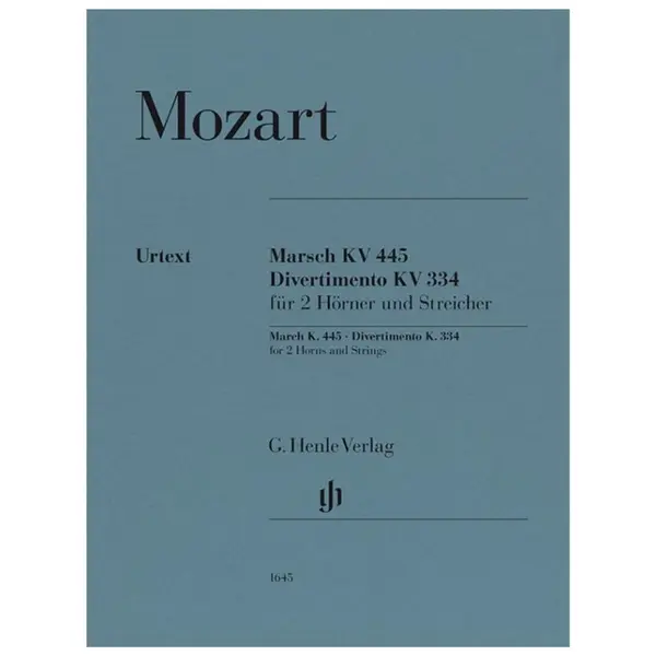 March K. 445 and Divertimento K. 334 for 2 Horns, 2 Violins, Viola and Basso - Partes