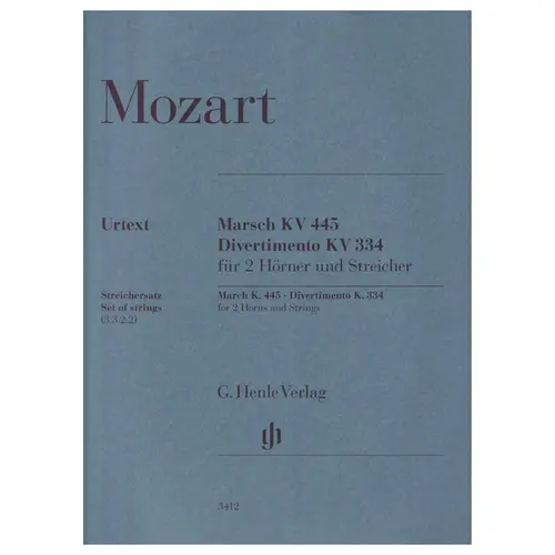 March K. 445 and Divertimento K. 334 for 2 Horns and Strings - Set of strings